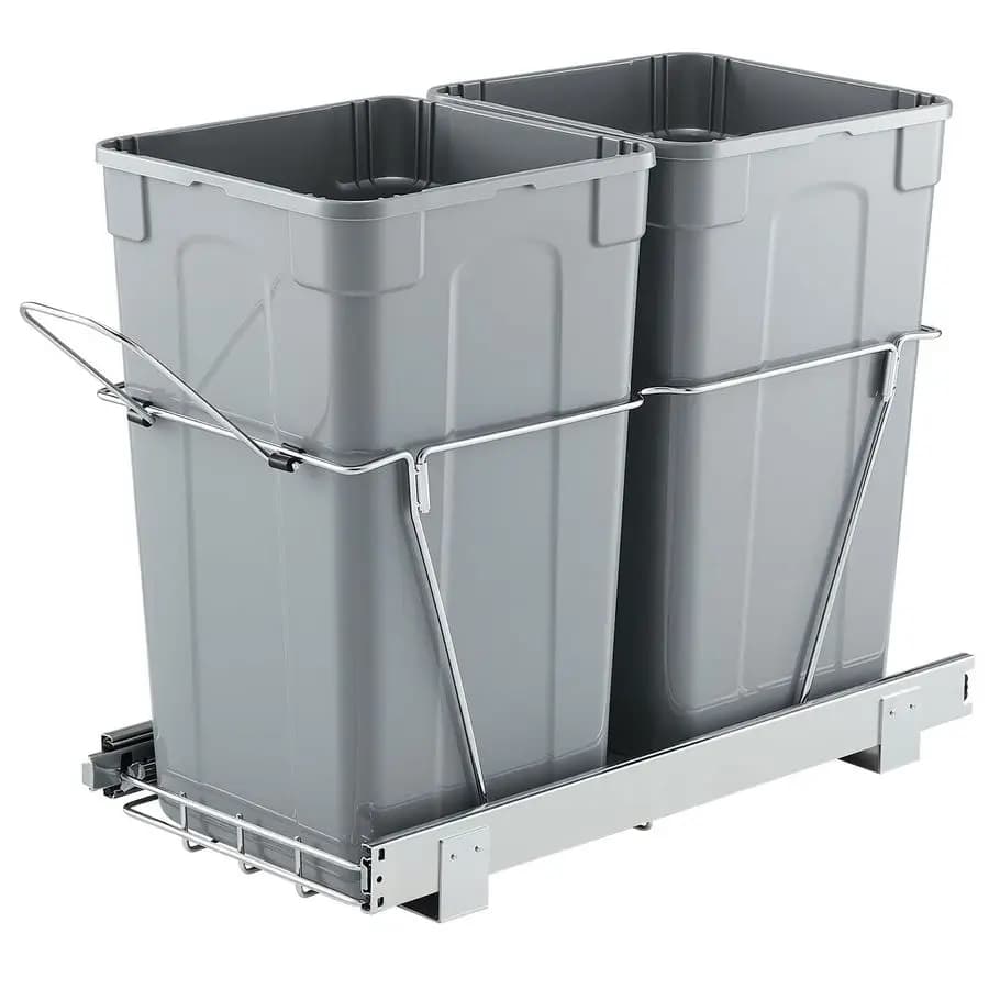 Cestino Estraibile per Mobili da Cucina, Contenitore Doppio per Rifiuti e Riciclo da Sottolavello 27QTx2, Contenitore per Rifiuti a Montaggio Sottolavello, con