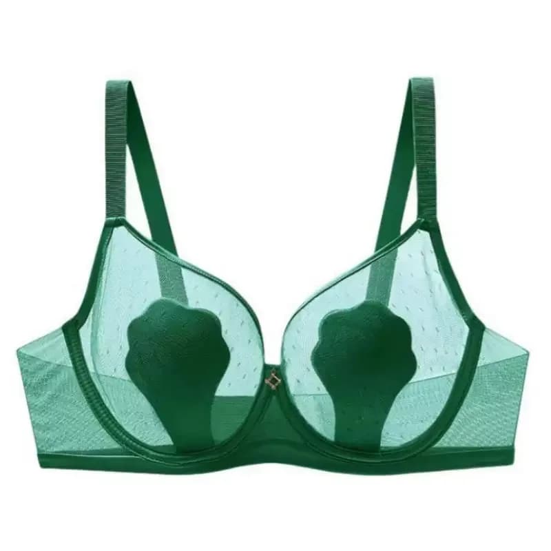 Lingerie sexy ultrasottile in rete per donna Reggiseno piccolo traspirante con design anti-protrusione a coppa per orecchie di coniglio per seni grandi