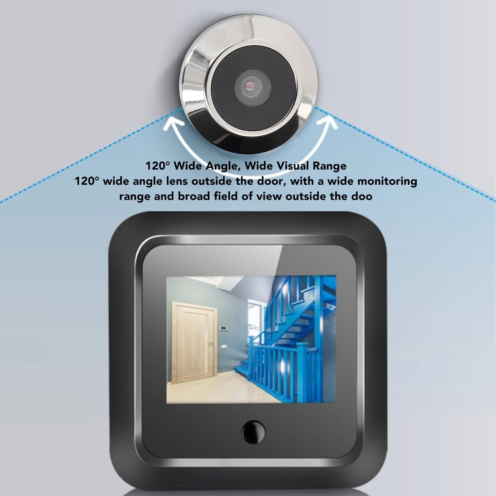 Digital Door Viewer 0.3MP 120 Degree Zinc Alloy Peephole Camera and 2.4 Inch HD Screen Monitor for Home Digital Door Camera