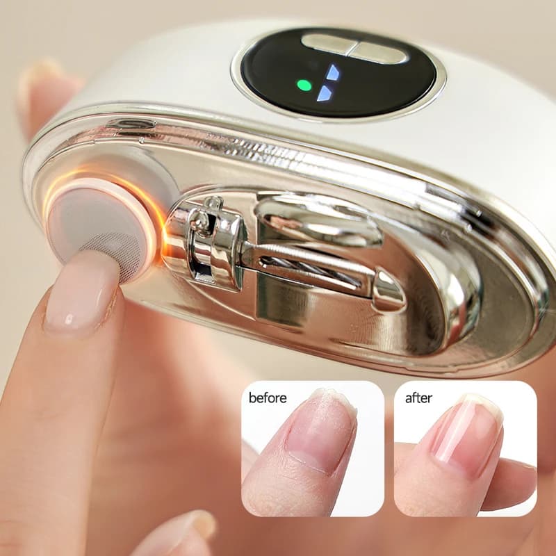 Tagliaunghie elettrico 2 IN 1 con smerigliatrice automatica per unghie a luce LED per mini strumenti per manicure per adulti per bambini Cura delle unghie