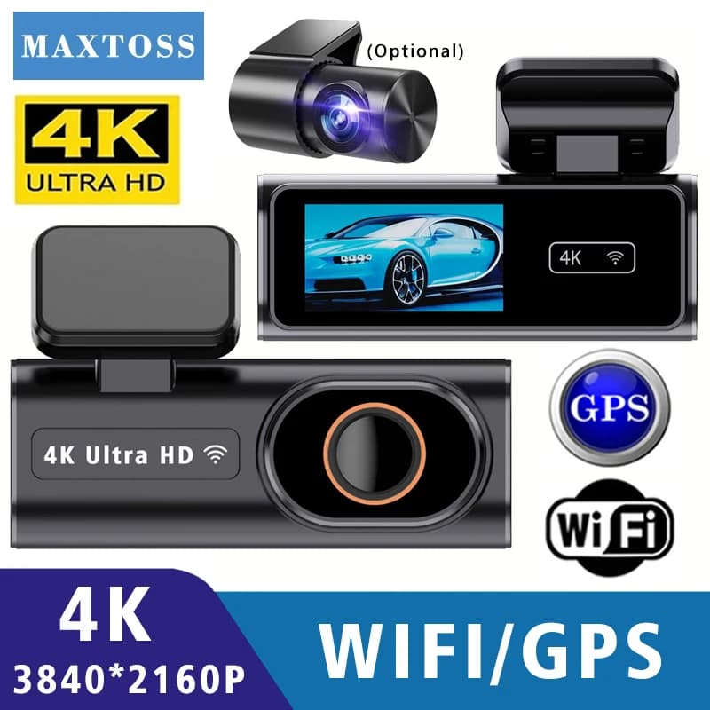 4K WIFI Dash Cam 3840*2160P Mini Car DVR Anteriore e Posteriore Doppia Lente Auto Macchina Fotografica Con Visione Notturna Dashcam 24H Monitor di Parcheggio