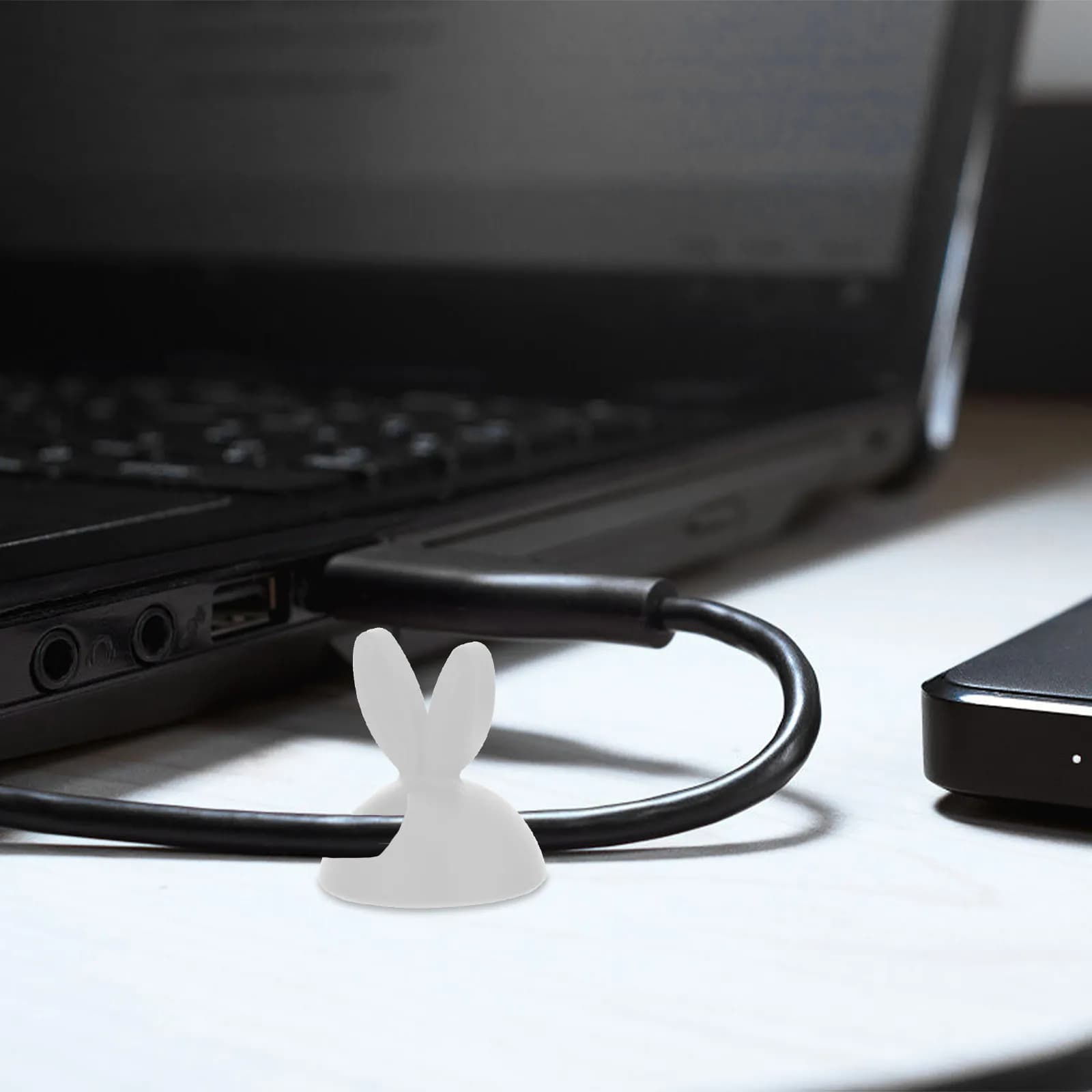 20Pcs Rabbit Shape Cable Organizer Single Hole Tpr Cord Clip Desktop Wire Management Organizer Cable Holder Tie Wire Holder