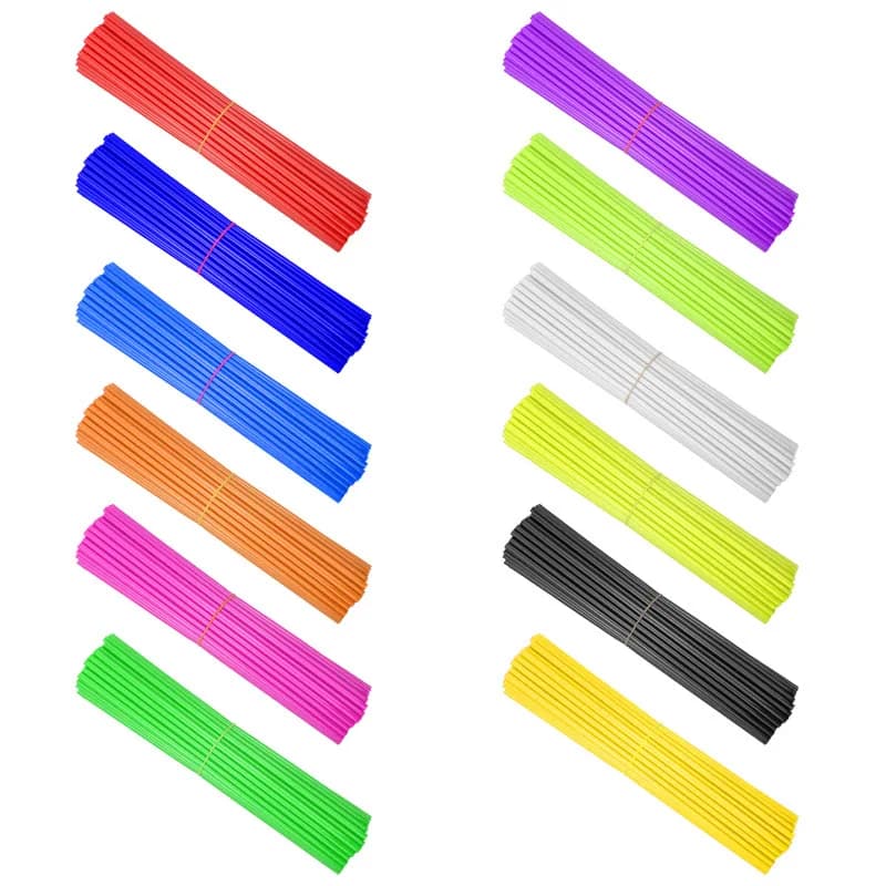 72 Pezzi Protezioni per Raggi Ruota Moto, Copriraggi, Rivestimenti per Cerchioni, Tubi per Motocross, Biciclette, Accessori Cool, 12 Colori