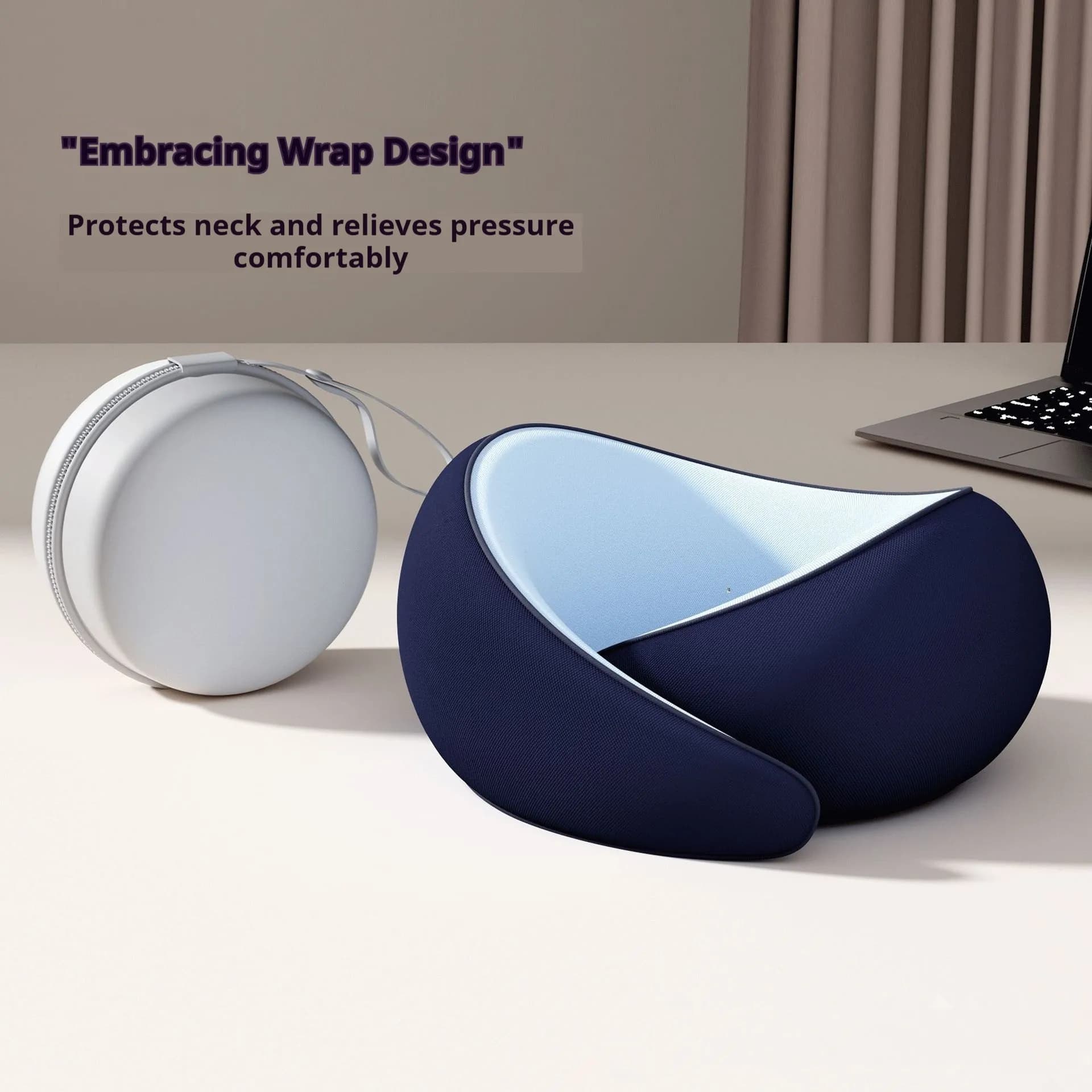 Cuscino da Viaggio per il Collo in Memory Foam | 360 ° Supporto per Aereo, Ufficio, Auto | Comfort Ergonomico per Lunghi Viaggi e Pendolarismi