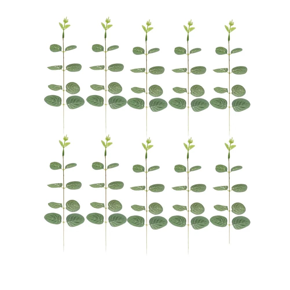 20 Pezzi di Foglie Artificiali a Forma di Moneta, Fogliame Verde Realistico per Decorazioni di Casa, Ufficio, Negozio, Matrimoni e Feste, Foglie Simulate in Plastica