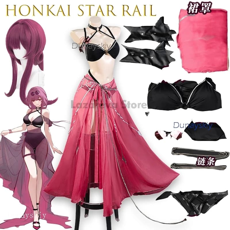 Honkai Star Rail Kafka Costume da bagno cosplay Gioco anime Costume femminile Costumi da bagno Abito da danza del ventre orientale per adulti su misura