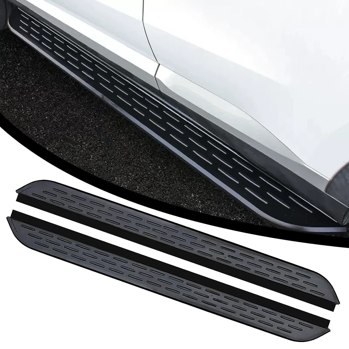 Accessori per gradini laterali adatti per Mitsubishi Eclipse Cross 2018-2024 Running Board Padel Step Bar Padel Alluminio Nero (con staffa)
