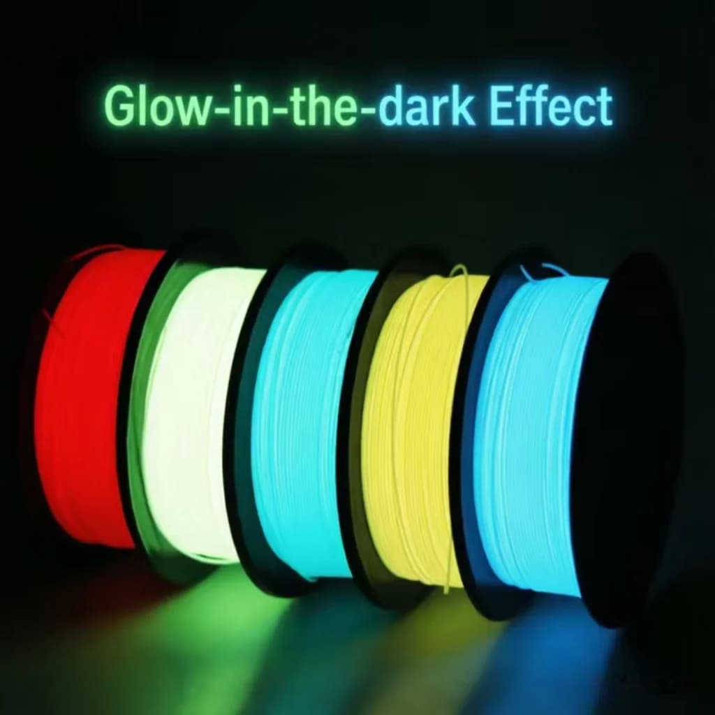 Filamento per Stampante 3D PLA+ Fluorescente al Buio 1.75mm 1KG, Alta Resistenza Verde/Blu, Ecologico, Direttamente dalla Fabbrica