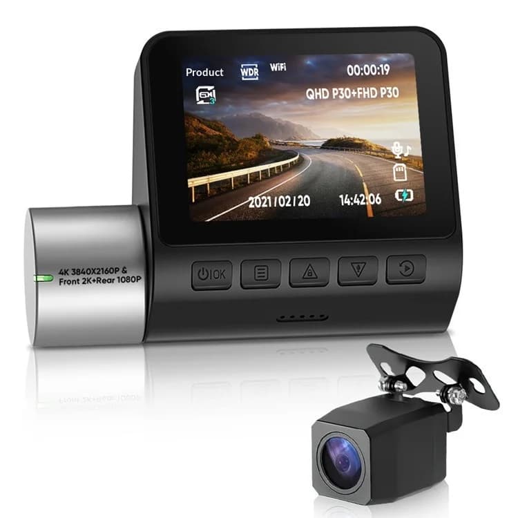 V50S 2 Inch 4K WiFi GPS Dual Dash Cam Night Vision Car Driving Recorder