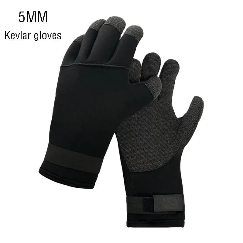 Guanti in Kevlar da 5 mm Immersione Snorkeling Usura antitaglio Cattura pesci Guanti in titanio rivestiti CR super elastici per nuoto