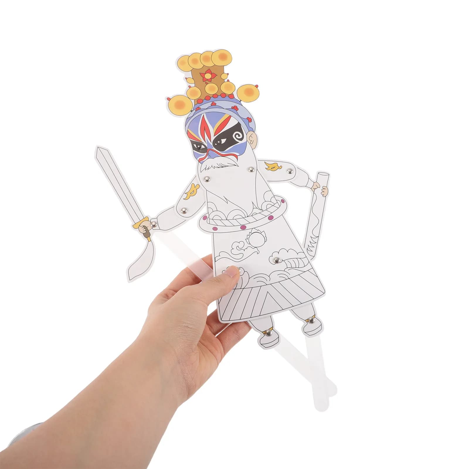 Kit per la creazione di burattini delle ombre tradizionali cinesi da 8 pezzi, set artistico artigianale dell'Opera di Pechino, strumento creativo per l'apprendimento e la colorazione per tutta la famiglia