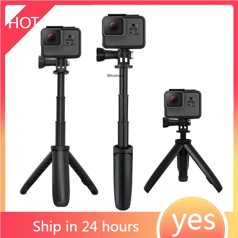Treppiede pieghevole Treppiede portatile Monopiede per Go Pro Hero 12 11 10 9 Sessione nera Osmo Action Camera Accessori Mini treppiede Vlog