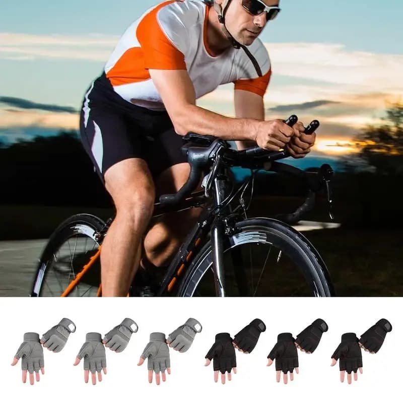 Guanti senza dita guanti da allenamento da polso regolabili da uomo guanti antiscivolo rinforzati con palmo per la caccia ciclismo arrampicata