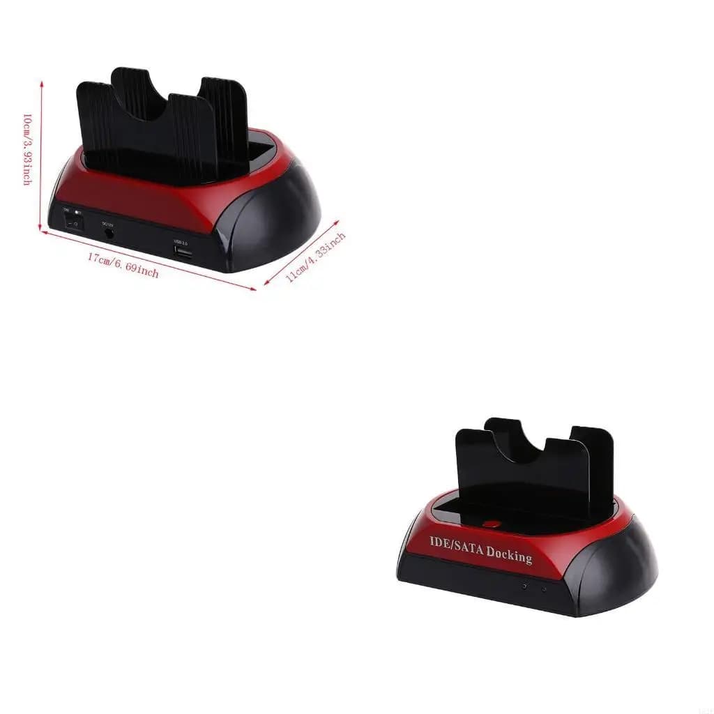 Aluminum Hard Drive Docking Station, USB 2.0 to SATA IDE Dual Bay External HDD Dock Caddy Reader for 2.5 & 3.5 inch SATA