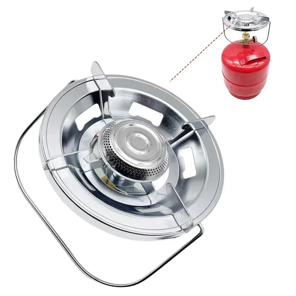 Outdoor Liquefied Gas Burner Upper Camping Stove Oven Head with Handle Steel Cylinder Hiking Camping Stoves