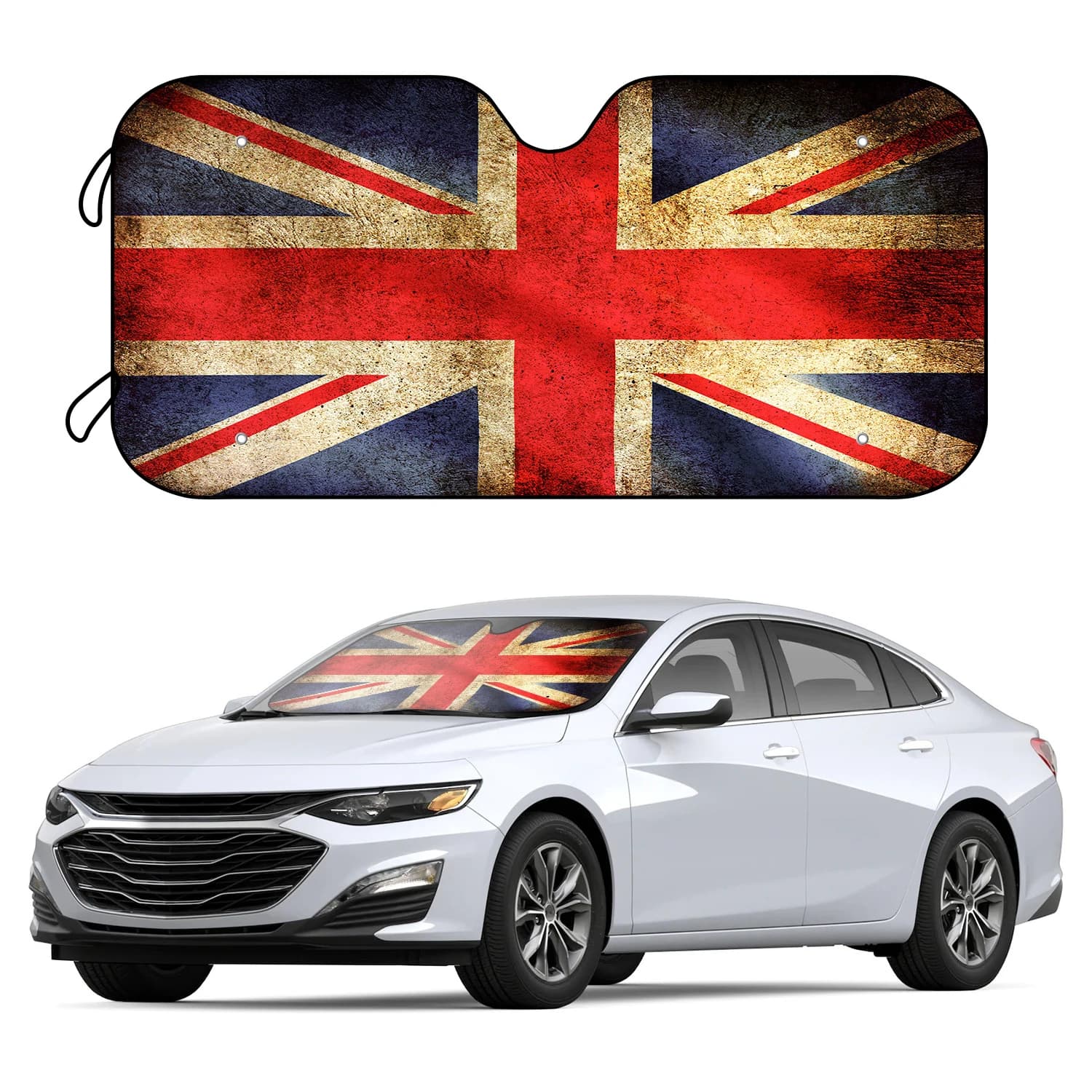 1pc Bandiera dell'Inghilterra Parabrezza per auto con 4 ventose gratuite Parasole Blocco Raggi UV Riflettore Parabrezza pieghevole Parasole Sun V