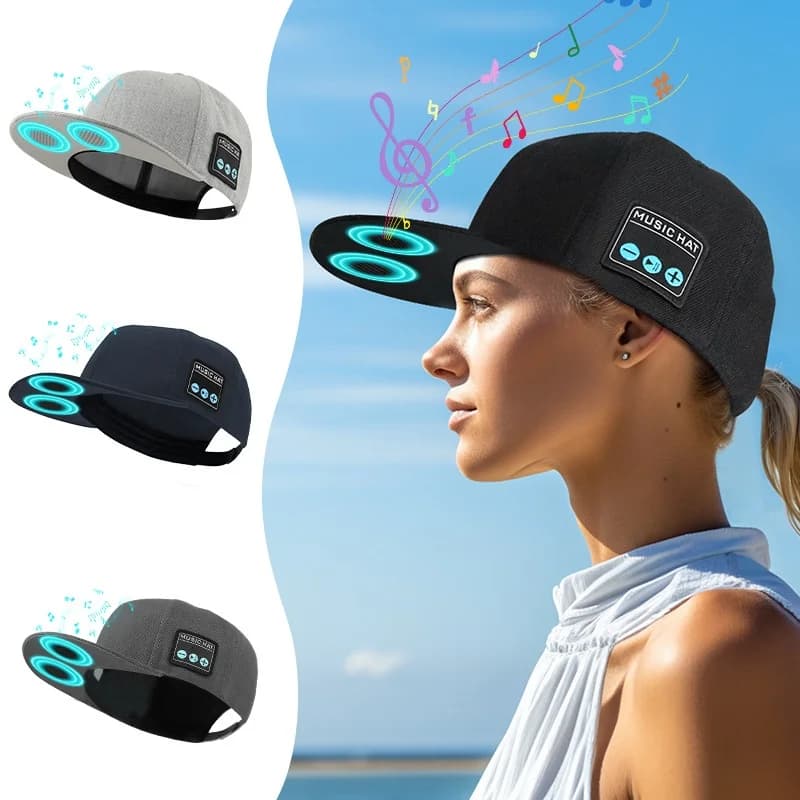 1-5PCS Cappello audio senza fili Bluetooth 5.4 doppi altoparlanti sport all'aria aperta musica esterna cappello lingua d'anatra cappello regalo festa di Natale