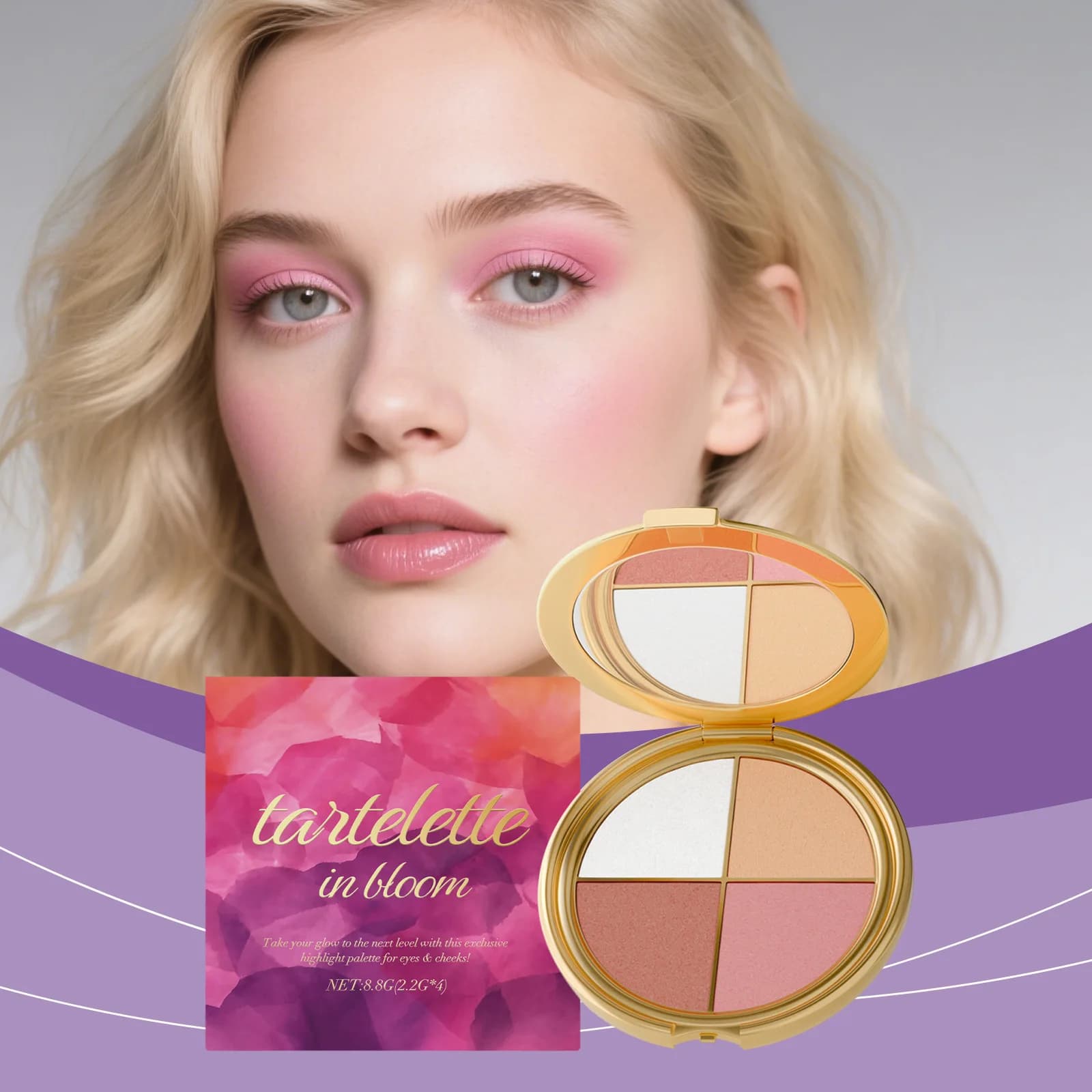 Evidenziatore ombretto blush palette trucco naturale Migliora la carnagione facile da applicare trucco portatile per occhi e guance