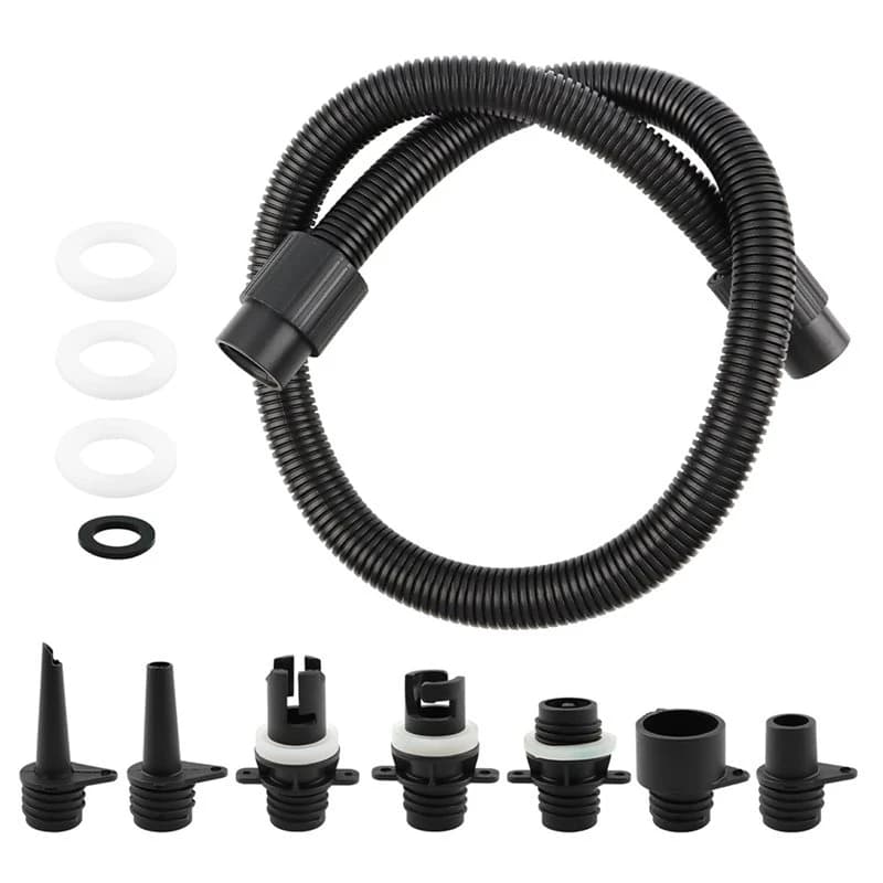 T22C Paddle Board Pump Hose Set Featuring 3.28Ft Swivel Threaded Connector, 7 Air Nozzles& Adapter For Kayaks