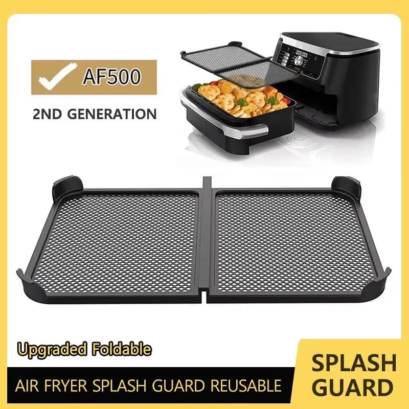 Protezione antispruzzo per friggitrice ad aria resistente al calore per friggitrice ad aria Ninja AF500 Scudo antispruzzo in silicone per olio pieghevole riutilizzabile