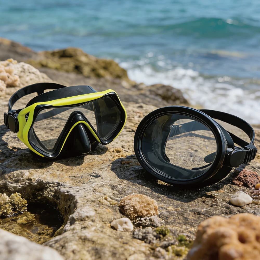180 ° occhiali panoramici, occhiali per immersioni subacquee, occhiali da nuoto, maschera subacquea, cinturino regolabile, due opzioni disponibili