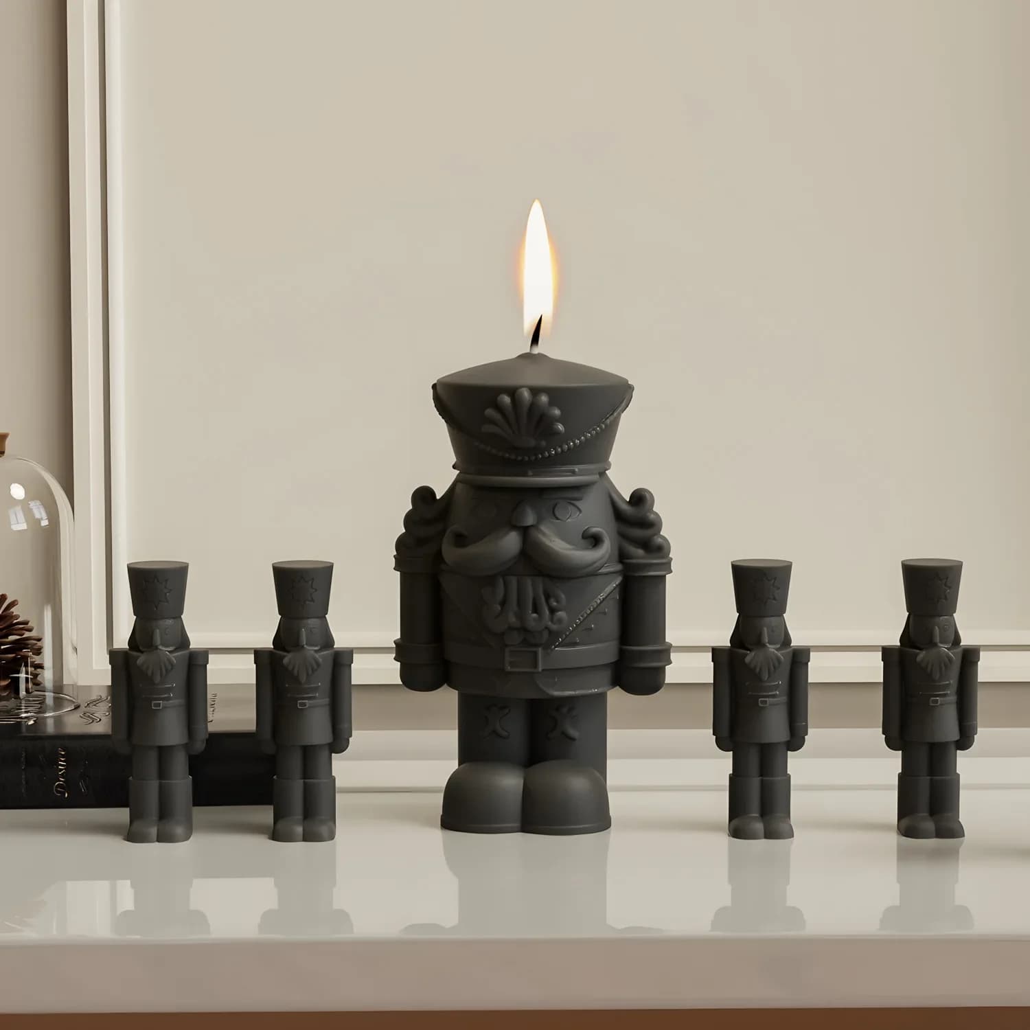2pcs Nutcracker King Soldier Silicone Candle Molds DIY 3D Cartoon Human Dolls Ornament Plaster Mould Craft UV Epoxy Resin Mold