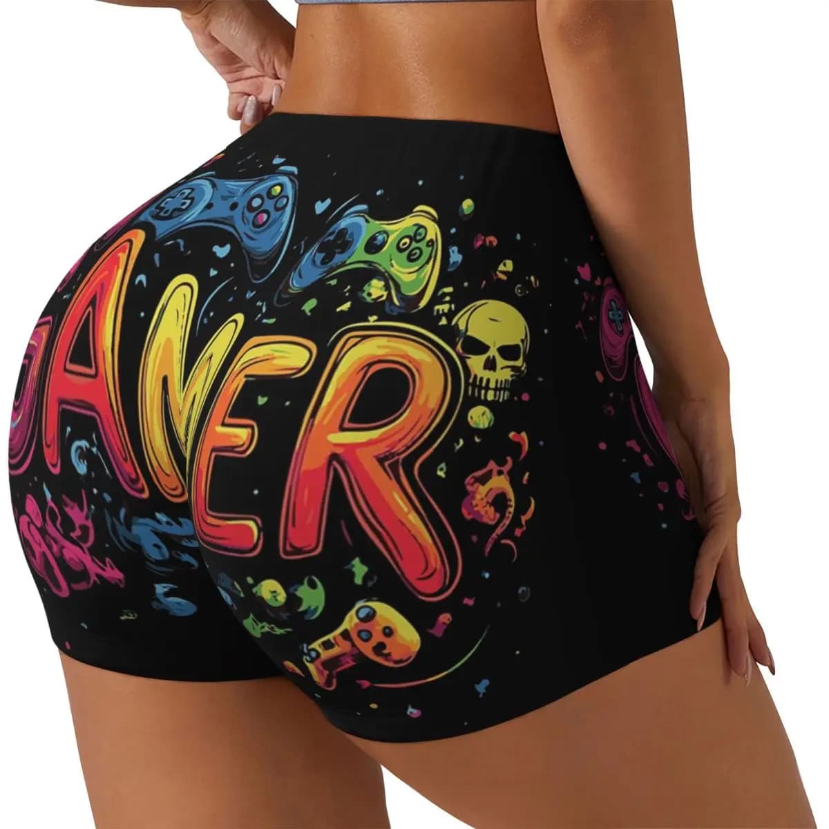 Personalized Player Controller Video Games Gaming Gamepad Woman Gym Training Running shorts Yoga shorts for athletic volleyball bikers