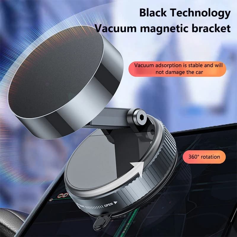 Nuovo supporto magnetico per telefono sottovuoto per auto portatile 360 ° Supporto a ventosa girevole pieghevole multifunzionale per Iphone 16 Xiaomi