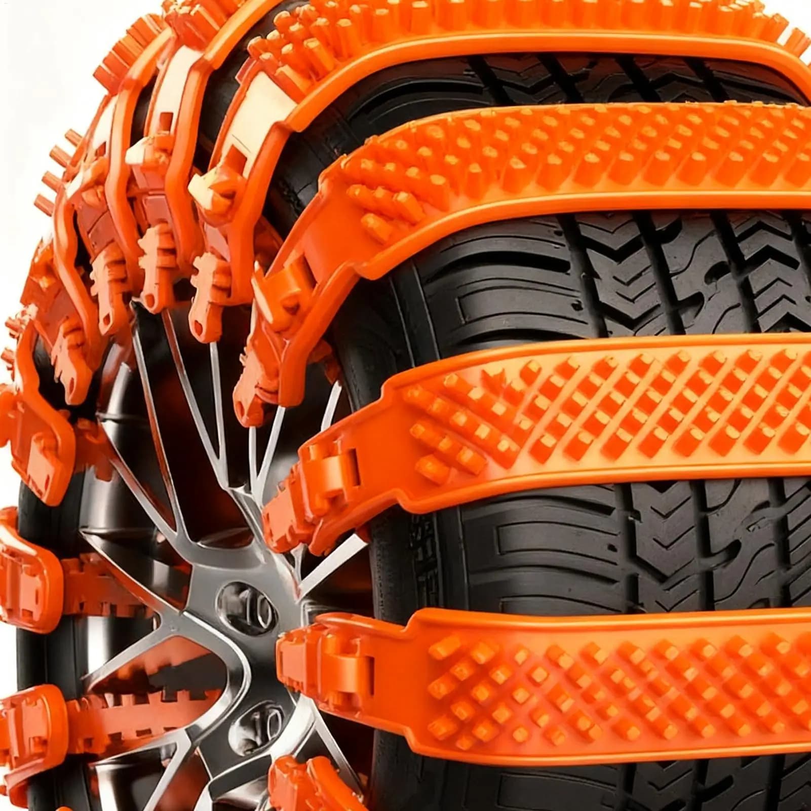 Catene da neve Cintura di trazione resistente 5 pezzi Fascetta per cavi per pneumatici per auto da neve per veicoli Scooter automobilistici SUV Berlina Guida di camion