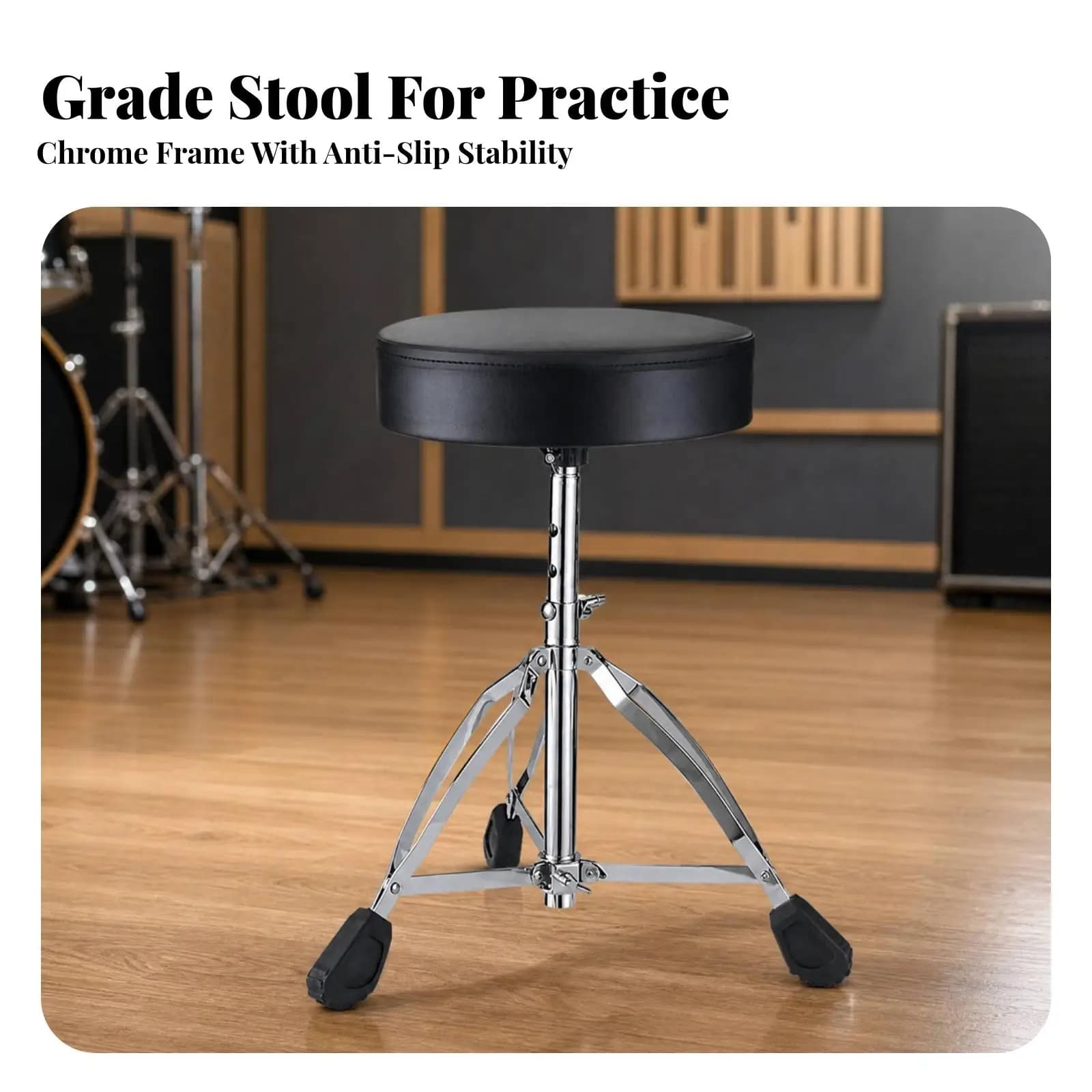 Children's Drum Throne Stable Drum Throne with Padded Seat Double-Braced for Kids, Young Artists, Home Practice Rooms, Rehearsal