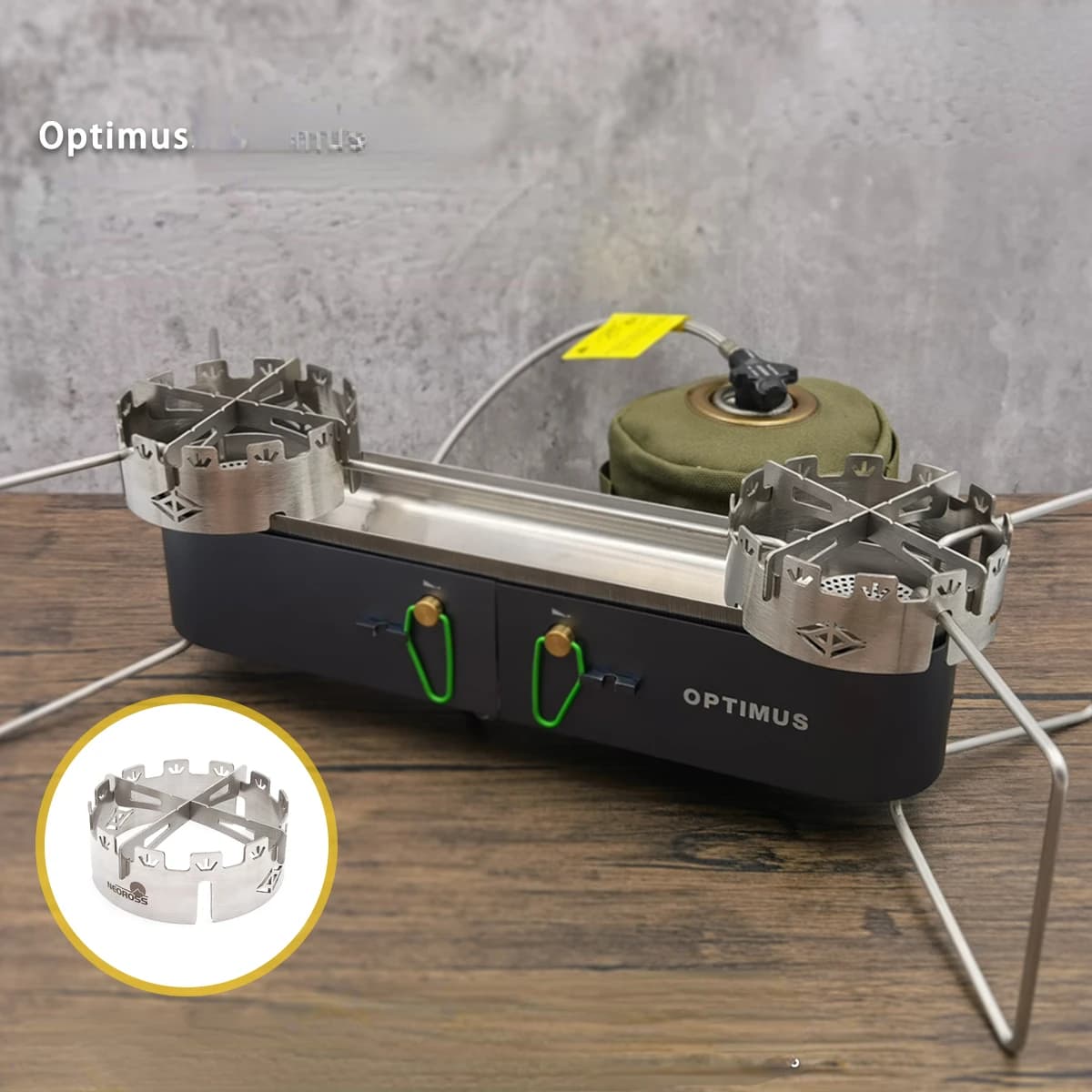 Sweden for OPTIMUS GEMINI double head folding stove stainless steel windproof ring pure titanium camping equipment outdoor