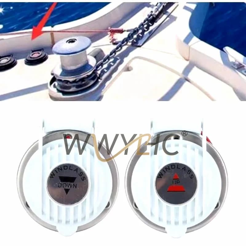 Suitable for NEW Anchor Winch Contains 1 Up and 1 Down for Boat Marine Windlass Foot Switch 12V or 24V ABS 1 Pair