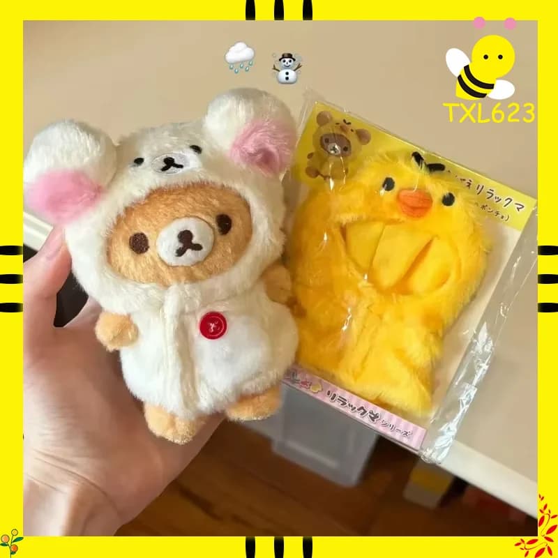 Mantello per bambola giapponese Kawaii Rilakkuma da 10 cm Accessori pelosi Solo vestiti Giocattolo per bambole