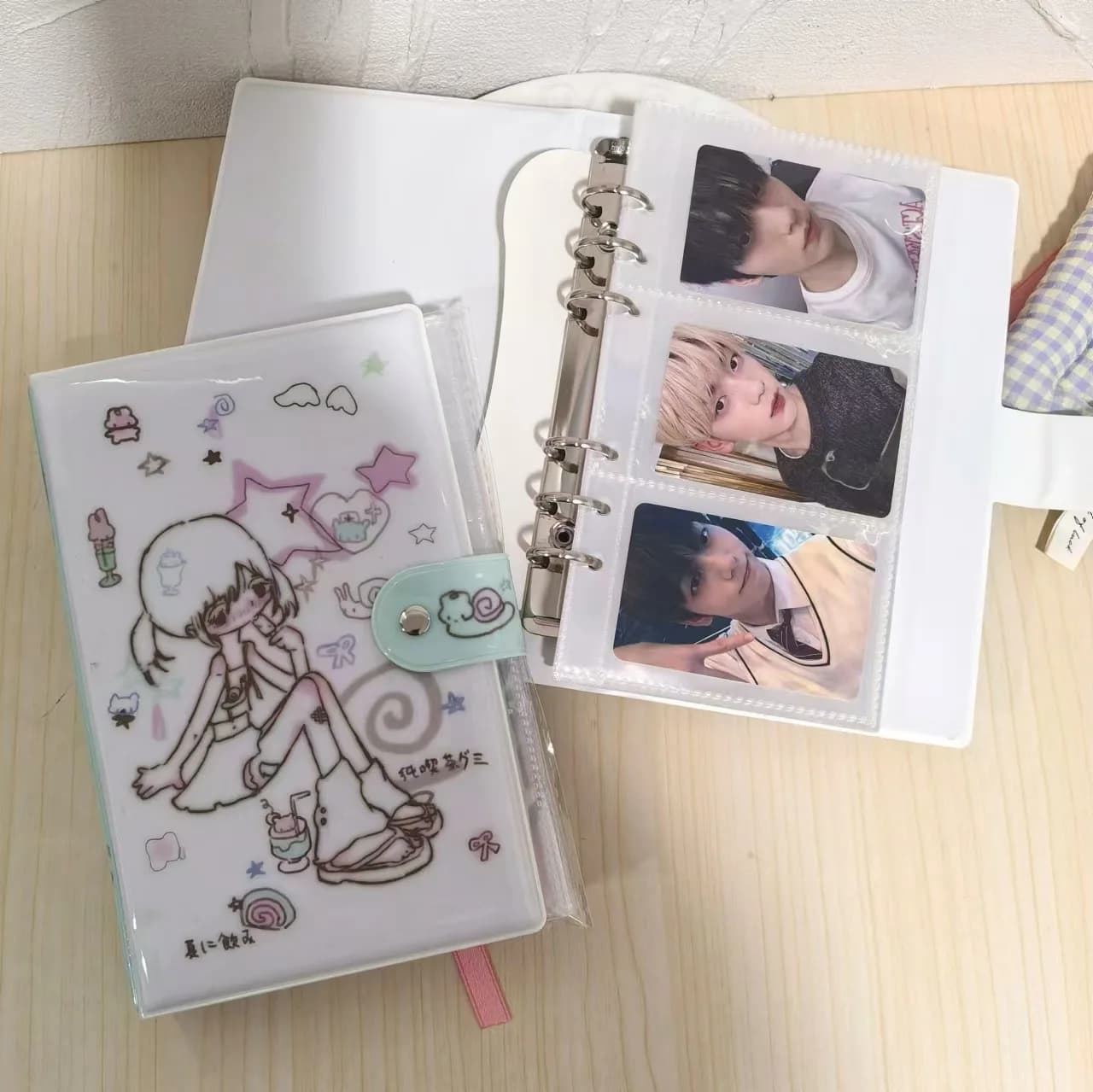 Tesserino in PVC A6 Raccoglitore per notebook a 6 anelli Agenda personale a fogli mobili Raccoglitore per copertina Lady Girl con 20 pezzi 120 tasche Pagine da 3 pollici