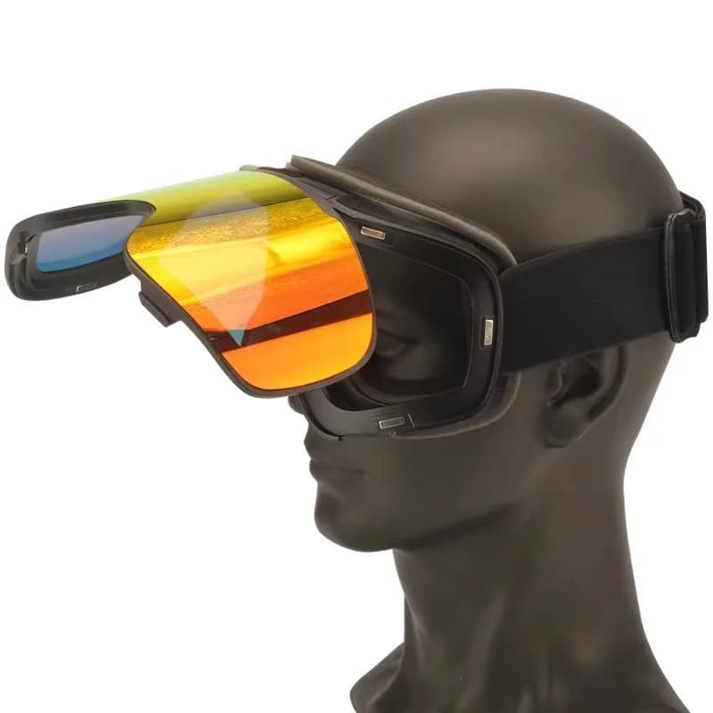 Airo Ski Goggles Magnetic Flap Double-layer Anti-UV Anti-fog Goggles Outdoor Snowboard Goggles