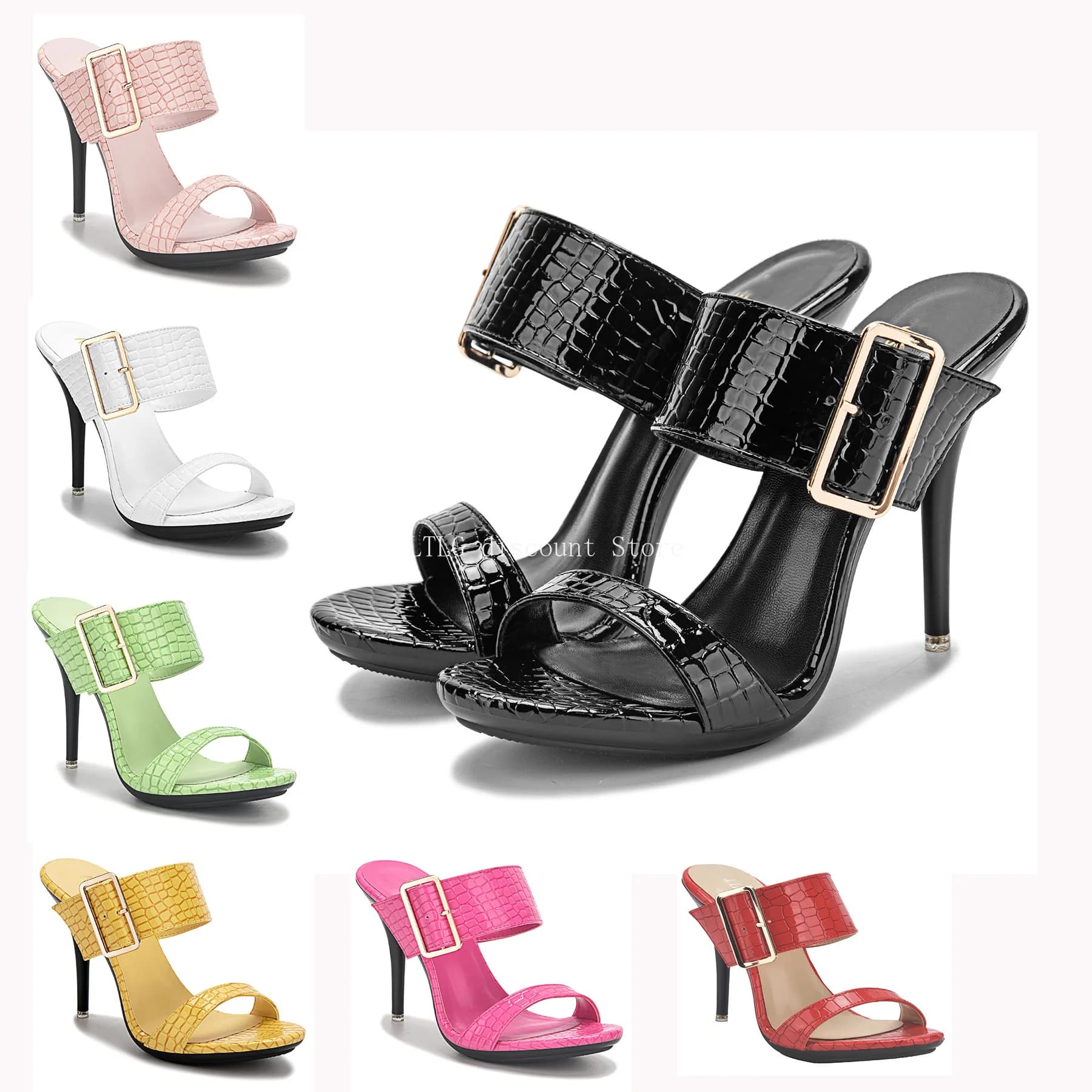2025 Women's Sandals Open Toe High Heels Shoes With Buckle Strap Custom Women's Slippers Summer Party Casual Muli Footwear