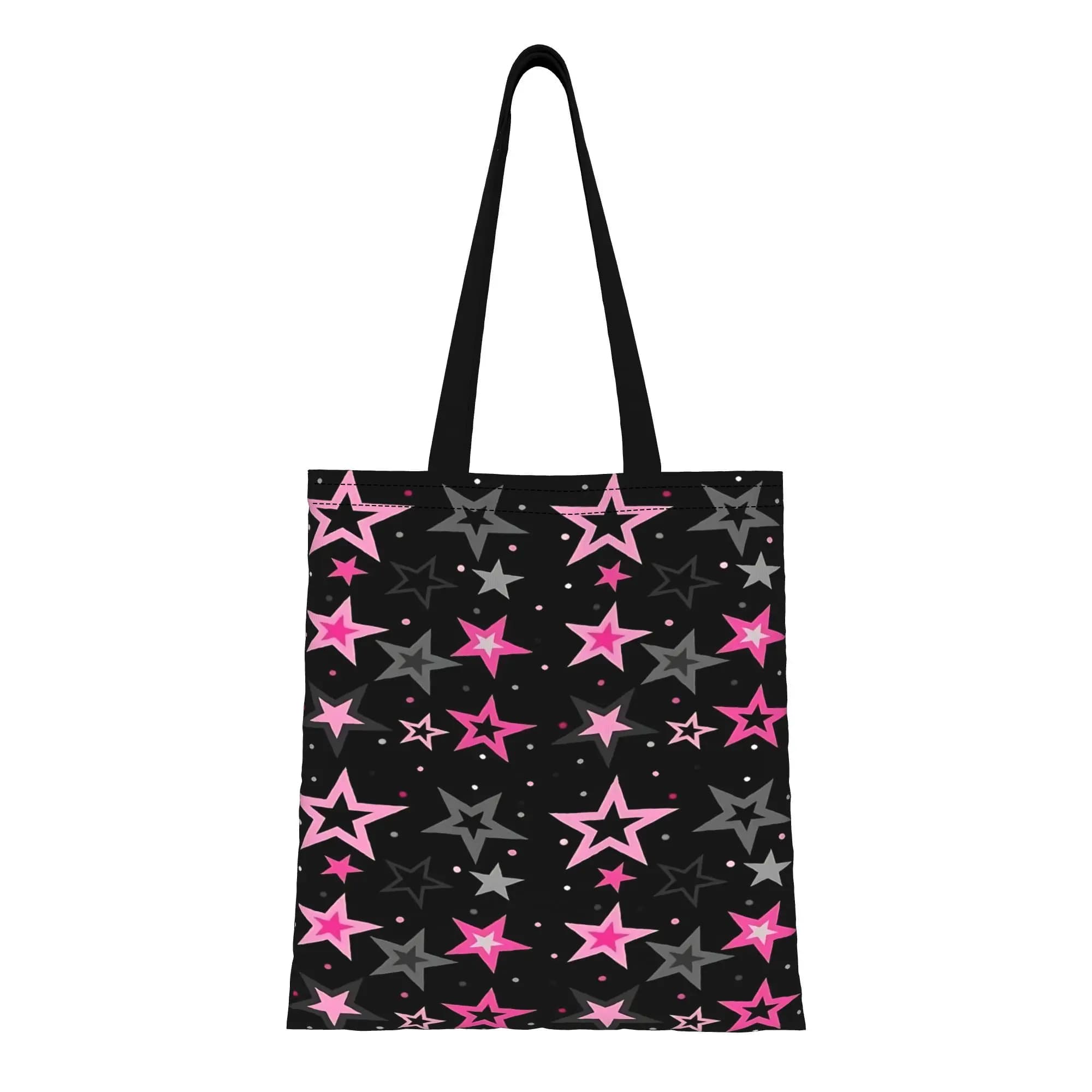1 zaino in stile y2k, borsa tote in tela riutilizzabile a doppio lato, borsa a tracolla con motivo a stelle colorate