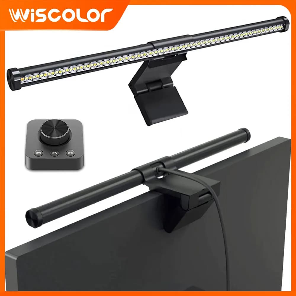 Bright RGB LED Bar Dimmable for Monitor, USB Desk Lamp with Remote Control, Computer Decorative Accessories