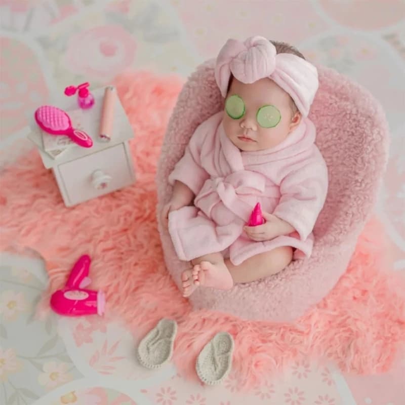 Puntelli per fotografia neonato accappatoi ragazza Photo Outfit Baby posa Costume accappatoio Set A2UB