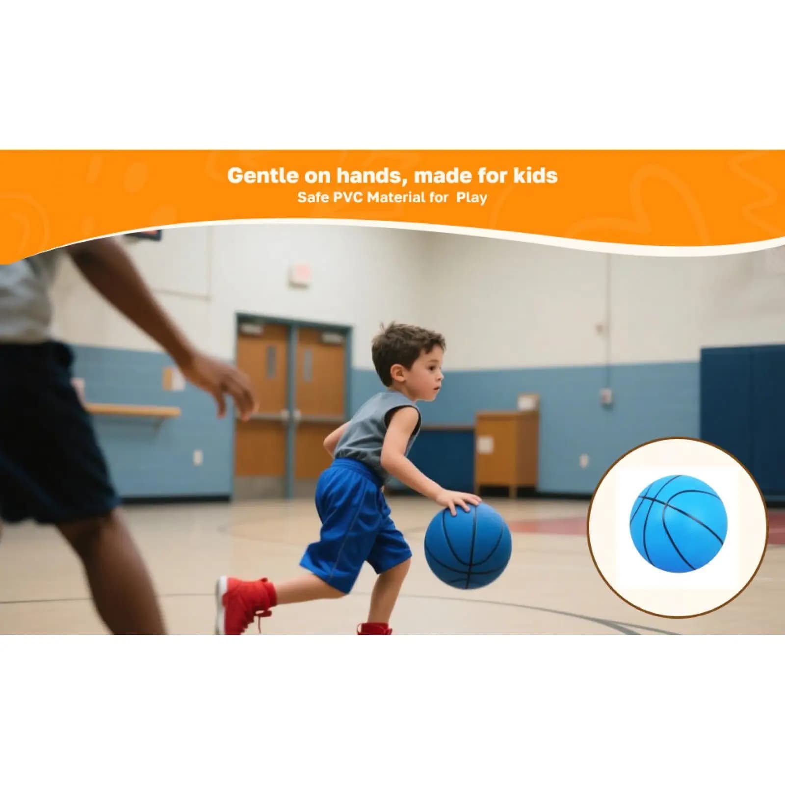 Pallone da Basket Gonfiabile Mini, Giocattolo Sportivo in Gomma Resistente, Canestro da Basket per Attività Indoor per Bambini