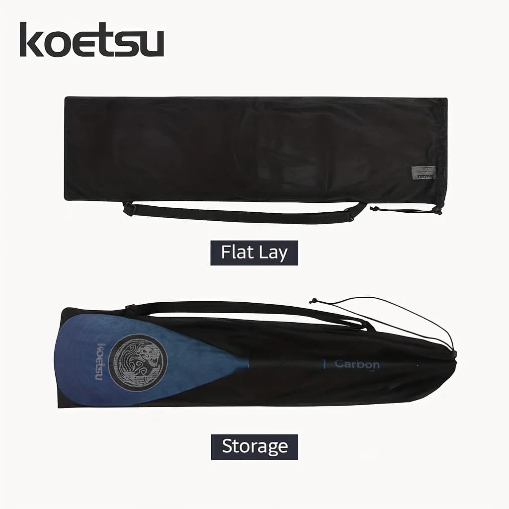 KOETSU Borsa per pagaia per kayak in rete nera - Tracolla regolabile, adatta per pagaia singola fino a 80 cm (31,5 pollici)