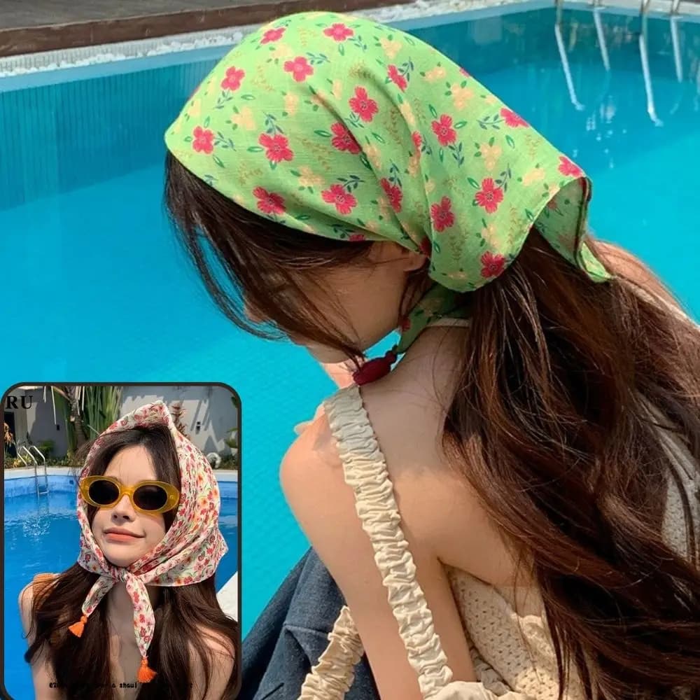 Summer scarf floral pattern colorful scarf square neck scarf turban bande nappe scarve head woman new