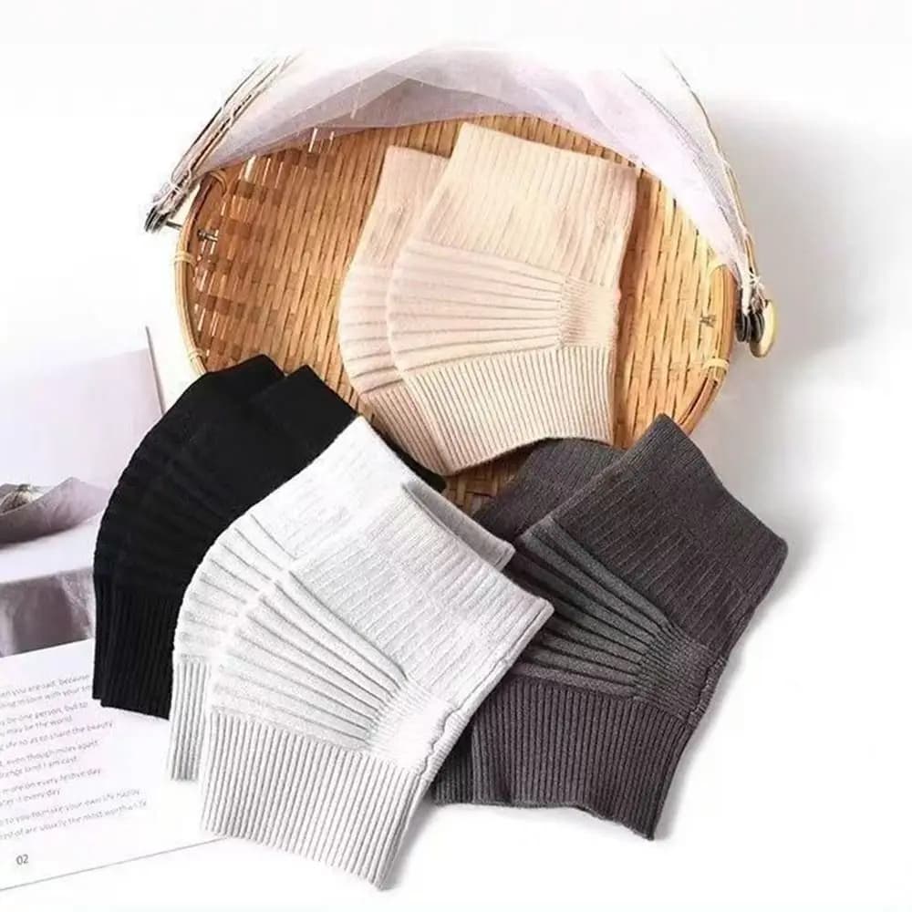 Ginocchiere in cotone termiche morbide lavorate a maglia, protettive ed elastiche, ideali per gambe fredde o anziani