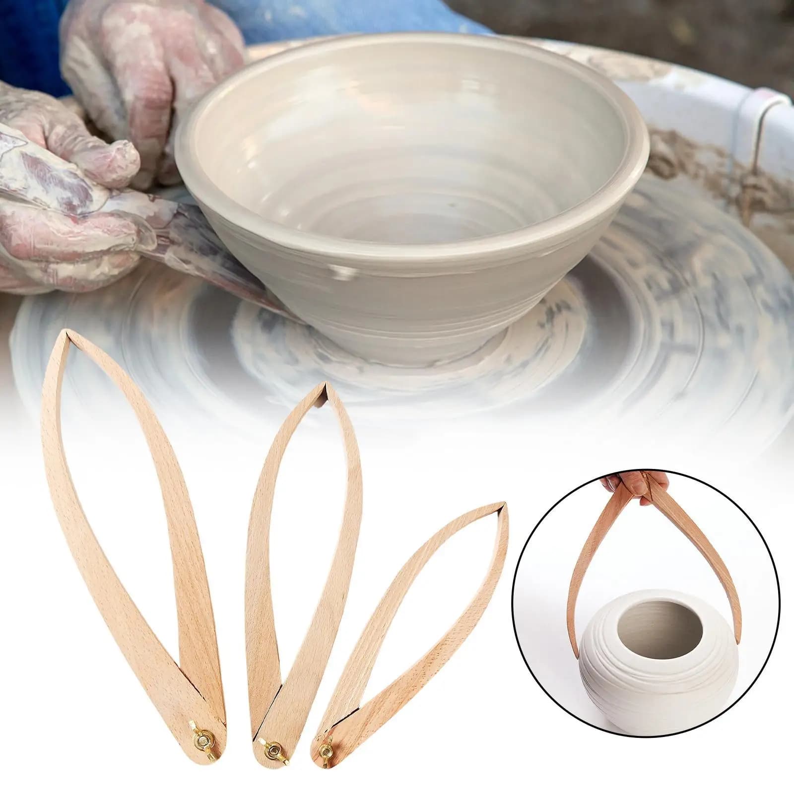 3 pezzi scultura in argilla immersione fai da te intaglio in ceramica bussola di misurazione comoda comoda morsetto per vetri in argilla ceramica