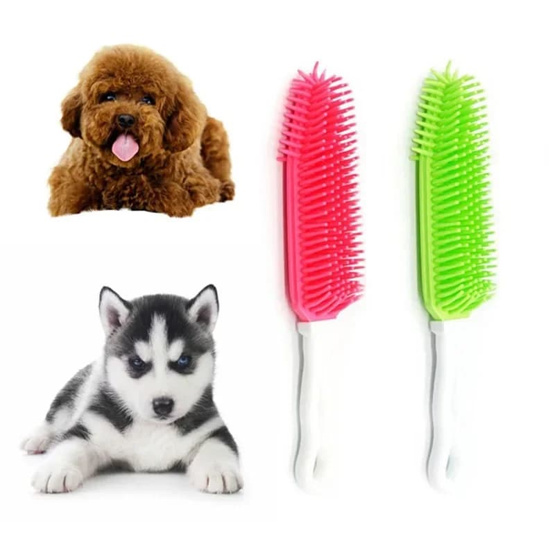Pet Dog Puppy Cat Hair Bath Brush pettine strumento per capelli appiccicosi in Silicone morbido strumento per massaggio di piccoli animali