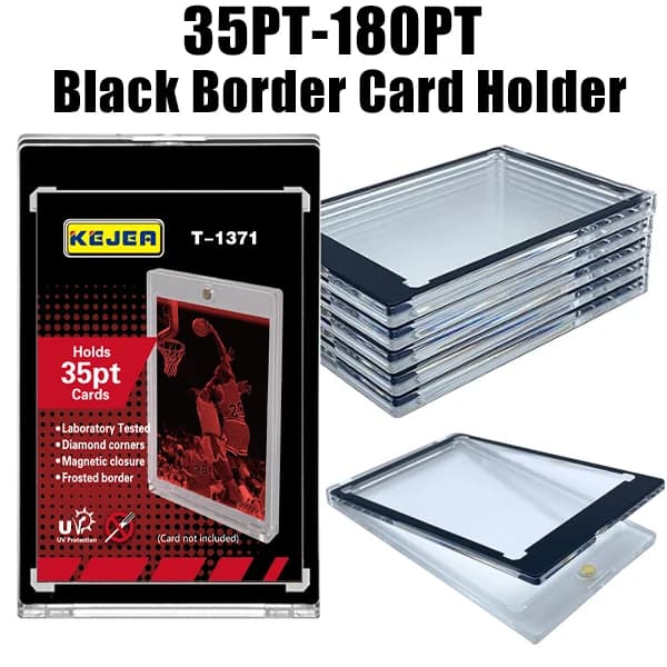 35-180PT Black Border Magnetic Trading Card Holder Case OneTouch UV Protection, Ideal For PTCG and Sports Thick Card Collection