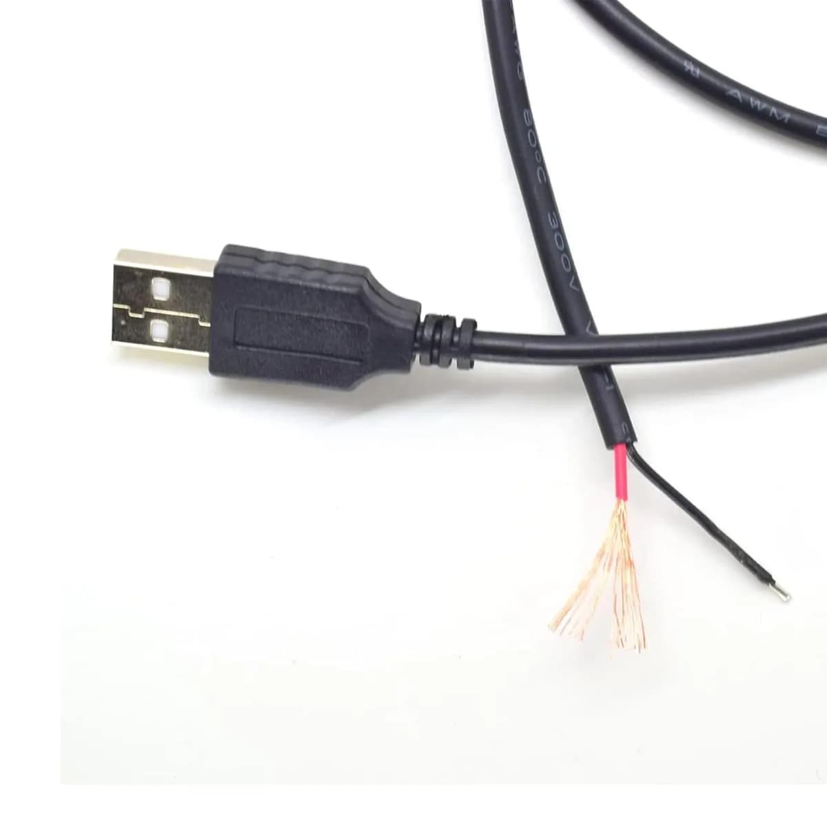 Cavo USB Maschio a 2 Pin 20AWG, Terminale di Alimentazione 12V 5A, Cavo USB A Maschio a 2 Fili per Sostituzione Fai-da-Te, 0,5M/1M