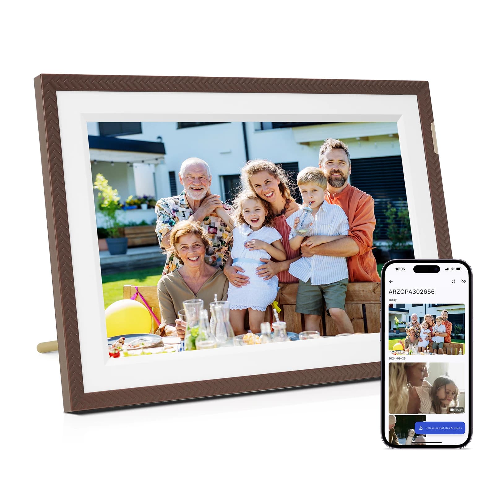 ARZOPA WiFi Cornice digitale touch screen da 10,1" I Ready Gift I Condividi foto e video in modo istantaneo tramite app da ovunque, D10