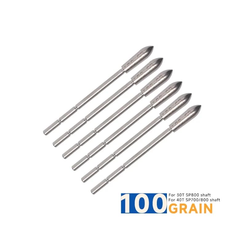 Punta di freccia con inserto in acciaio inossidabile per tiro con l'arco da 12 pezzi 80/100/120 grani, adatta per accessori per frecce in carbonio ID3.2mm