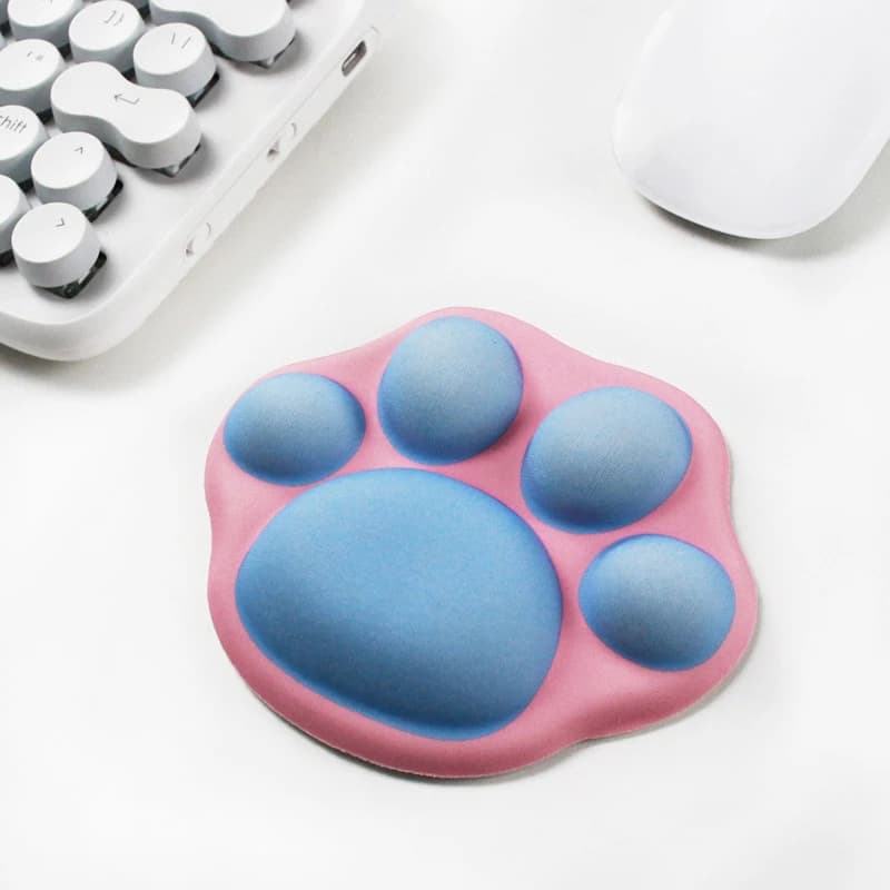 Simpatico zampa di gatto piccolo tappetino da polso tappetino per mouse cartone animato creativo simpatico cuscino per le mani da ufficio in silicone morbido set da scrivania per tastiera per computer